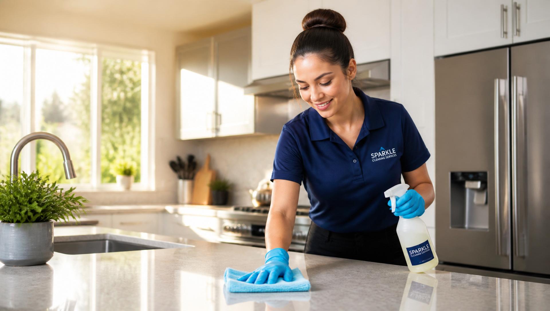 Professional cleaning service at work